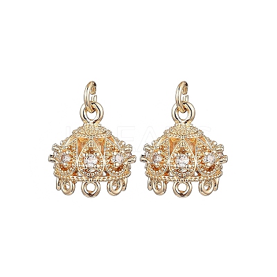 Brass Micro Pave Cubic Zirconia Multi-Strand Links LS-KK-B133-06G-02-1