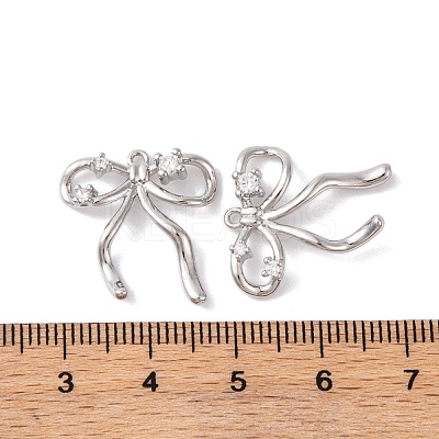 Brass Micro Pave Clear Cubic Zirconia Pendants KK-S376-17C-P-1