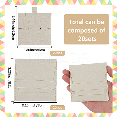 20Pcs Microfiber Jewelry Envelope Pouches ABAG-SP0001-47C-1
