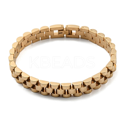 Ion Plating(IP) 304 Stainless Steel Thick Link Chain Bracelet BJEW-G649-10B-G-1