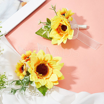 Silk Cloth Imitation Flower Wrist AJEW-CP0001-38-1