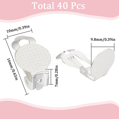 40Pcs 304 Stainless Steel Clip-on Earring Findings STAS-SC0008-39S-1