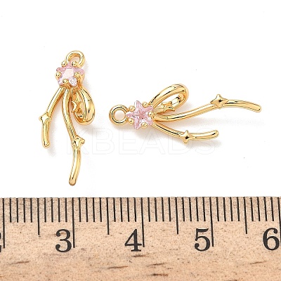 Brass Micro Pave Cubic Zirconia Pendants KK-A281-21G-02-1