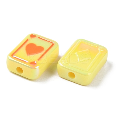 UV Plating Rainbow Iridescent Acrylic Enamel Beads SACR-G034-11B-1
