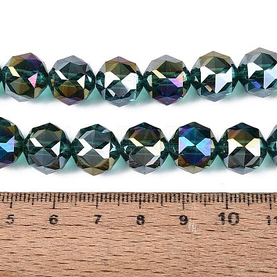 Electroplate Transparent Glass Beads Strands EGLA-ZX001-03A-01-1
