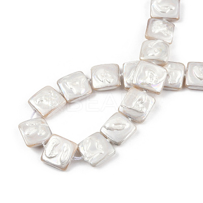 Plating Natural Freshwater Shell Beads Strands SHEL-N026-230A-1