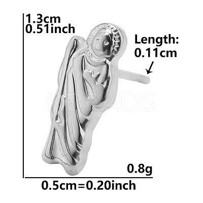 Greek Goddess Stainless Steel Stud Earrings for Women VJ0949-1-1