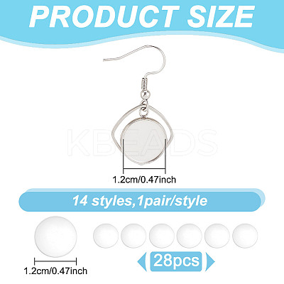 DIY Blank Dome Stainless Steel Dangle Earrings Making Kits DIY-AN0001-09P-1