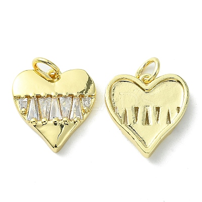 Rack Plating Brass Micro Pave Cubic Zirconia Pendants KK-K332-02G-1