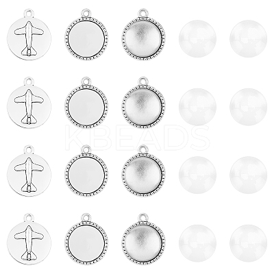 200Pcs DIY Half Round Pendant Making Kits DIY-AR0001-37AS-1