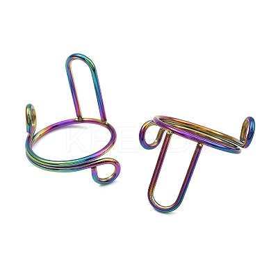 4Pcs 4 Colors Plating(IP) 304 Stainless Steel Arch Adjustable Ring for Unisex RJEW-H230-03M-1