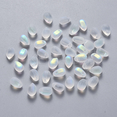 Transparent Spray Painted Glass Charms GLAA-R211-03-C02-1