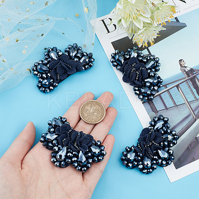 4Pcs Glass Rhinestone Sew on Ornament Accessories FIND-CP0001-09-1
