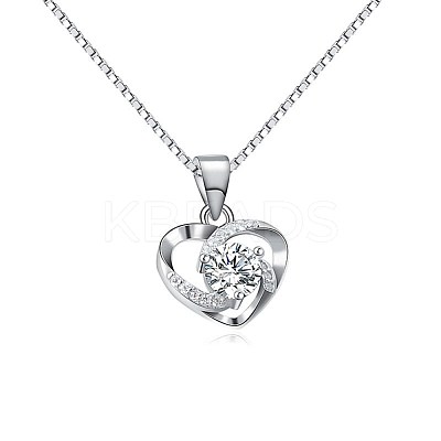 Anti-Tarnish Rhodium Plated 925 Sterling Silver Pendants ZIRC-BB50406-A-1