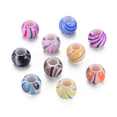 Opaque Acrylic European Beads MACR-S308-07A-1