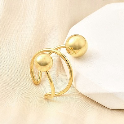 304 Stainless Steel Cuff Rings RJEW-D320-01G-1