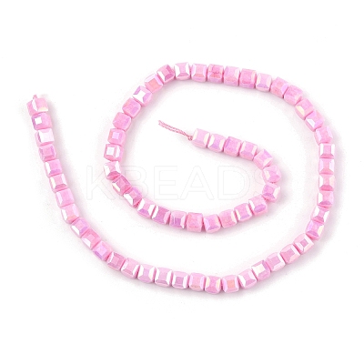 Electroplate Opaque Glass Beads Strands EGLA-U004-02A-1