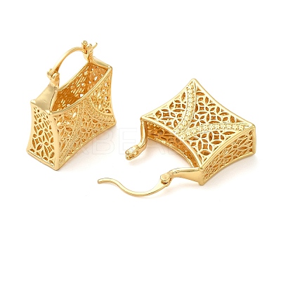 Hollow Basket Brass Hoop Earrings for Women EJEW-G399-03D-G-1