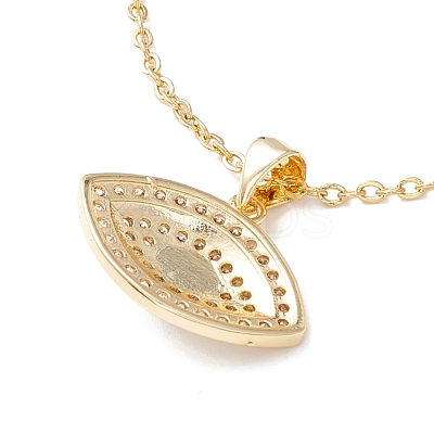 Clear Cubic Zirconia Evil Eye Pendant Necklace NJEW-O125-03G-1