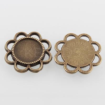Flower Alloy Cabochon Settings X-PALLOY-N0088-33AB-NF-1
