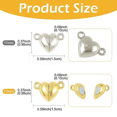10 Bags Alloy Magnetic Clasps with Loops FIND-FS0004-88G-1