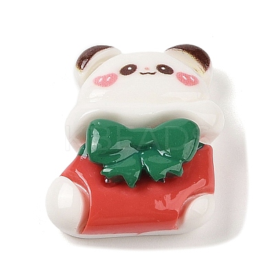 Christmas Panda Theme Opaque Resin Decoden Cabochons RESI-S397-02C-1