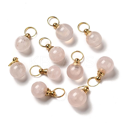 Natural Rose Quartz Openable Perfume Bottle Pendants LS-G-A026-02B-1