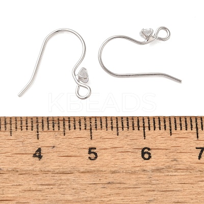Anti-Tarnish Rhomdium Plated 925 Sterling Silver Micro Pave Single Cubic Zirconia Ear Wire STER-NH0001-66P-1