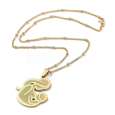 201 Stainless Steel Pendant Necklaces NJEW-K253-21G-1