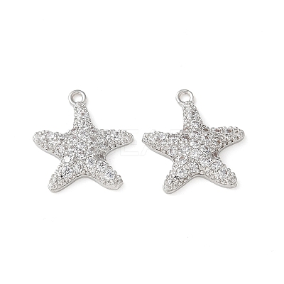 Brass Micro Pave Cubic Zirconia Pendants KK-C086-08P-1