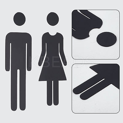 Acrylic TOILET Sign Stickers DIY-WH0569-66A-02-1