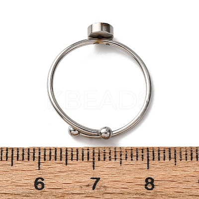 Adjustable 304 Stainless Steel Cuff Ring Components STAS-D372-08P-01-1