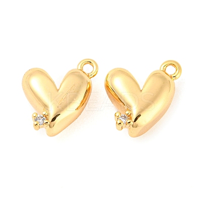 Rack Plating Brass Cubic Zirconia Pendants KK-M261-21G-1