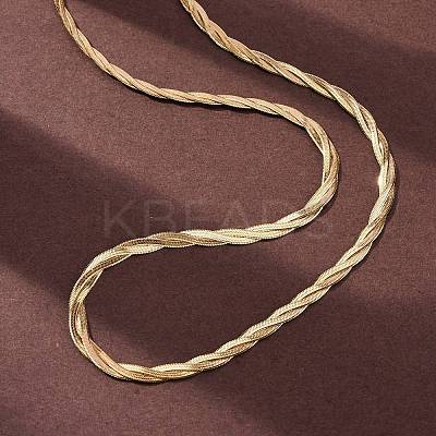 304 Stainless Steel Twisted Snake Chain Necklaces NJEW-Q013-08G-1