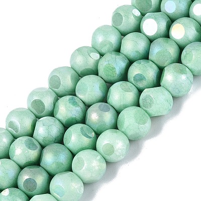 Ombre Effect Dyed Electroplate Opaque Glass Beads Strands EGLA-Q130-01A-09-1