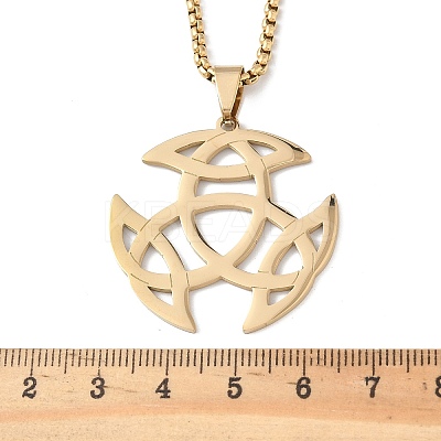 201 Stainless Steel Viking Triquetra Knot Pendant Necklaces NJEW-H065-06G-1