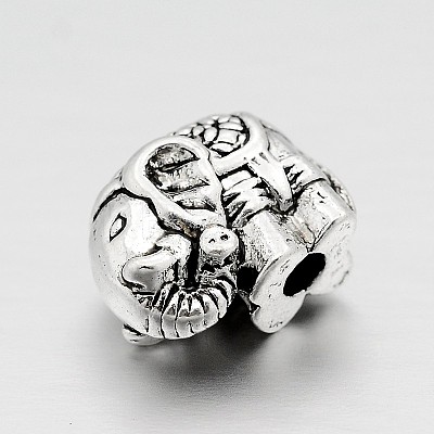 Tibetan Style Alloy Elephant Beads X-TIBEB-M022-01AS-1