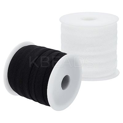 20M 2 Colors Flat Nylon Elastic Cords with Wavy Edge OCOR-FG0002-44-1