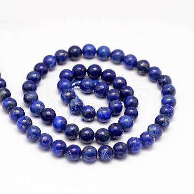 Natural Lapis Lazuli Round Beads Strands G-I181-10-8mm-1