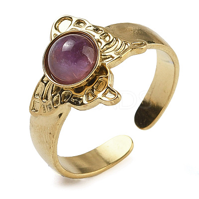 Natural Amethyst Finger Rings RJEW-U027-05G-04-1