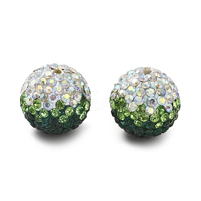 Gradient Color Design Polymer Clay Rhinestone Beads CLAY-NH0001-03-1
