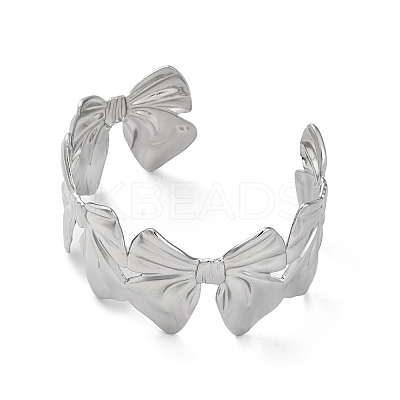 304 Stainless Steel Cuff Bangles for Women BJEW-G729-01P-1