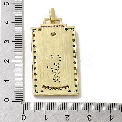 Brass Micro Pave Cubic Zirconia Pendants with Enamel KK-H458-05G-01-1