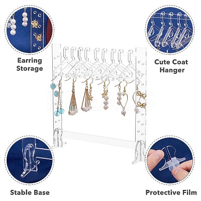 Transparent Acrylic Earring Hanging Display Stands EDIS-FH0001-05-1