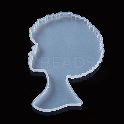 Afro Female Silhouette Silicone Resin Statue Molds LS-DIY-L021-69-1