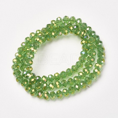 Electroplate Transparent Glass Beads Strands EGLA-A034-T6mm-T01-1