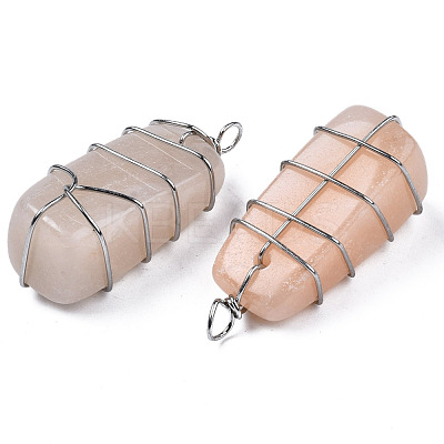 Natural Pink Aventurine Pendants G-S359-358-1