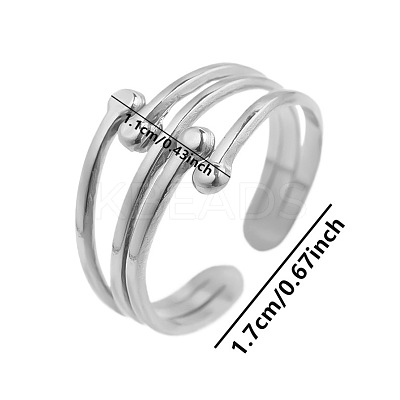 Geometric Minimalist Hollow 304 Stainless Steel Cuff Rings YN6074-1-1