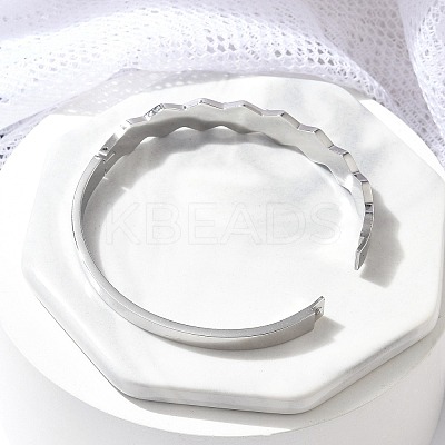 304 Stainless Steel Hinged Bangles for Women BJEW-A011-15P-1