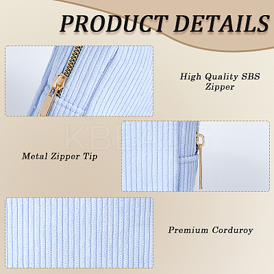Corduroy Cloth Cosmetic Zipper Bags AJEW-WH20017-50A-1